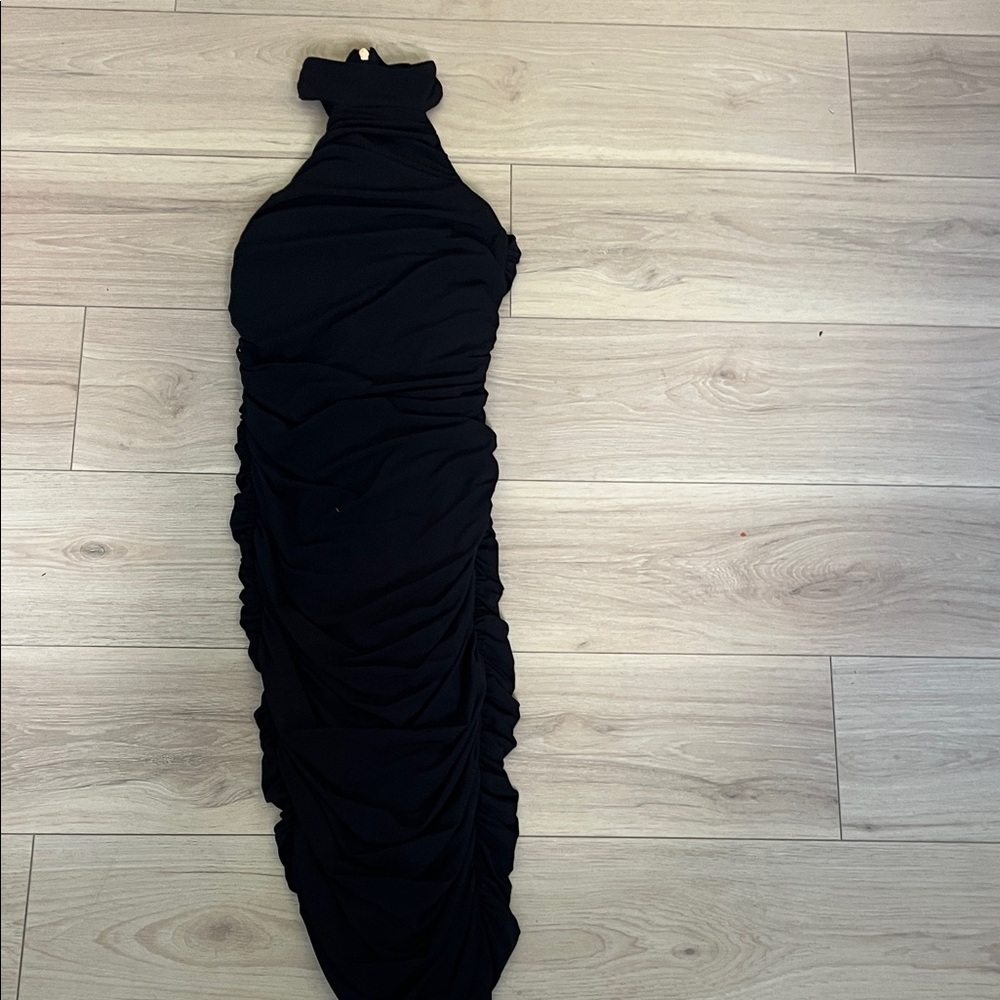 Elegant Black Halter Dress